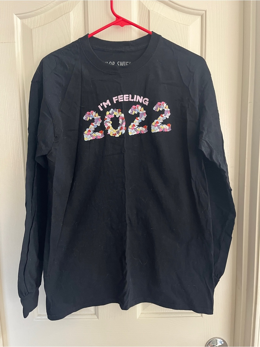 Taylor Swift Black Long-Sleeve Tee with Multicolor Floral '2022' Graphic